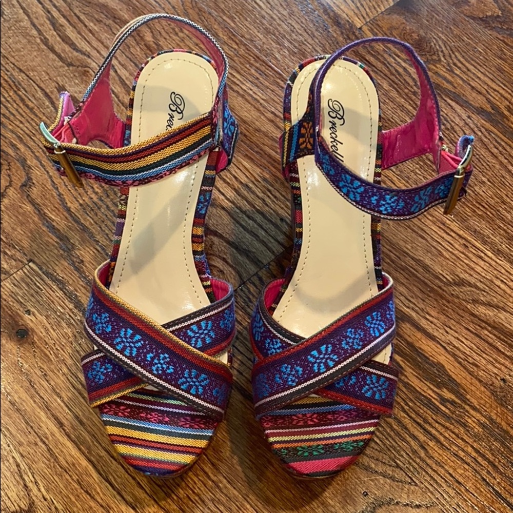 Colorful Patterned Wedge Heels
